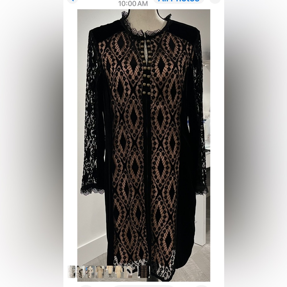 Nanette Lepore Black and Nude Lace Dress